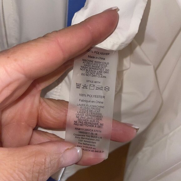 Tory Sport Womens Jacket Size Medium White Full Zip Pockets Microfiber - Picture 4 of 7